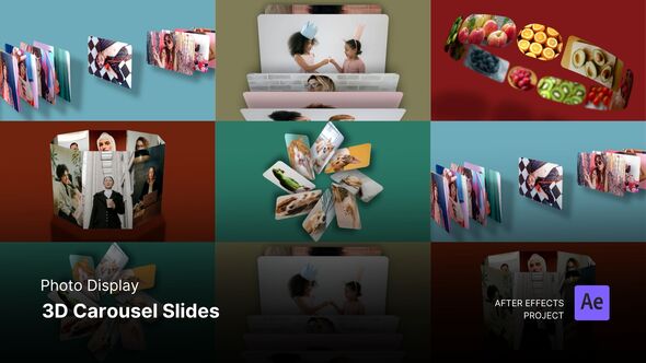 Photo Display - 3D Carousel Slide After Effects Project Files Video Displays template preview
