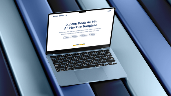 Laptop Book Air Screen Mockup Template Product Promo template preview