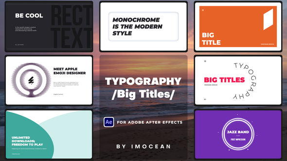 Typography Big Titles Video Displays template preview