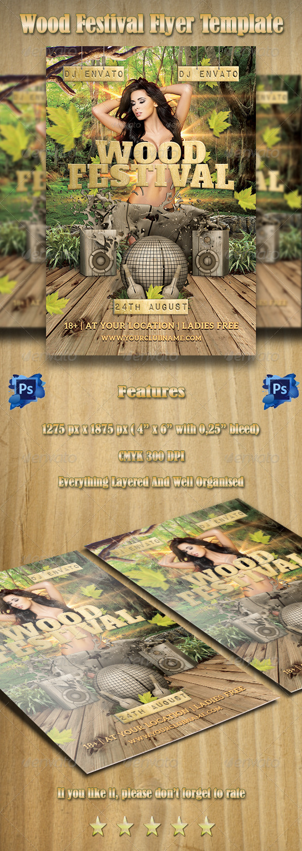 Wood Festival Flyer Template - Clubs & Parties Events