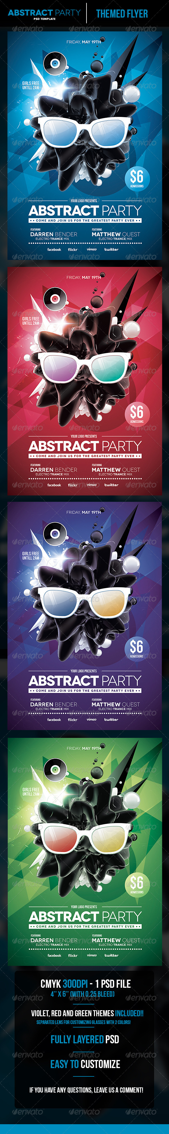 Abstract Party Flyer Template - Flyers Print Templates