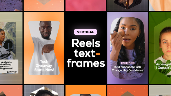 Vertical Reels Text Frames Product Promo template preview