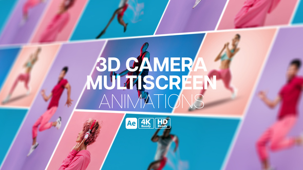 3D Camera Multiscreen Animations Video Displays template preview