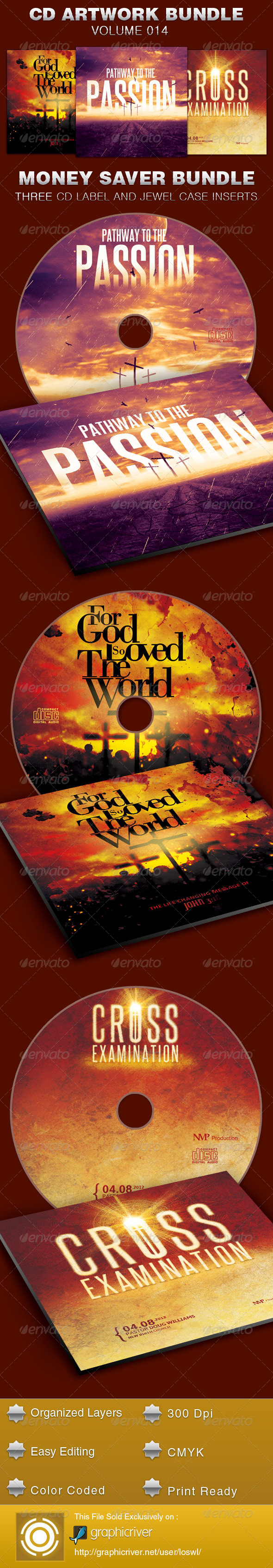 CD Cover Artwork Template Bundle-Vol 014 - CD & DVD Artwork Print Templates