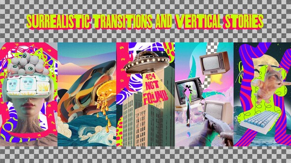 Surrealistic Transitions and Vertical Stories Pack Elements template preview