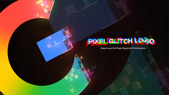 Pixel Glitch Logo Reveal Logo Stings template preview