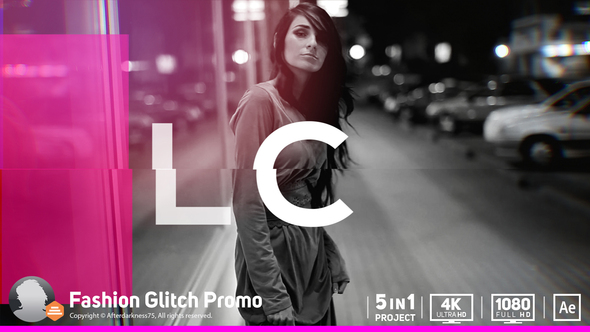 Fashion Glitch Promo Video Displays template preview