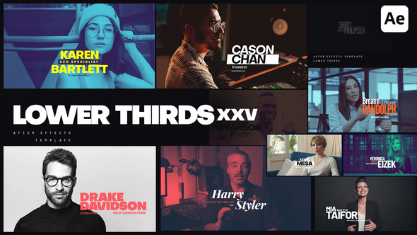 Lower Thirds XXV Titles template preview