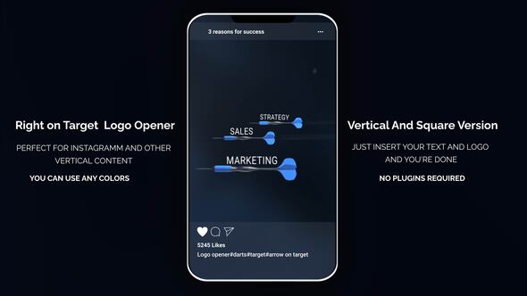 Right On Target - 3 Reasons For Success Logo Reveal Openers template preview