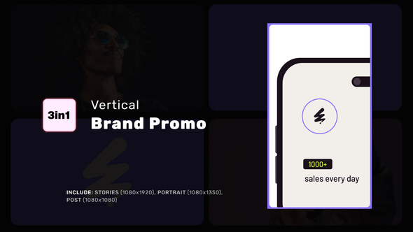 Vertical Brand Promo Logo Stings template preview