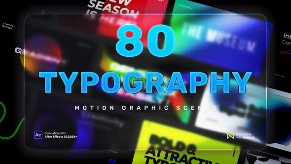 80 Typography Scenes | After Effects Openers template preview
