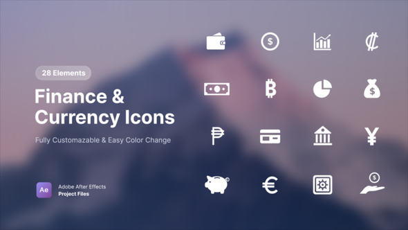 Finance & Currency Icons Elements template preview