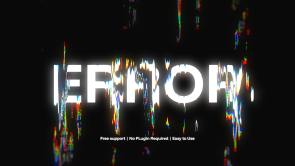 Glitch Text Effect Titles template preview