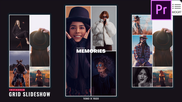 Instagram Grid Slideshow Premiere Pro template preview