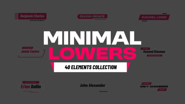 Minimal Lower Thirds Titles template preview