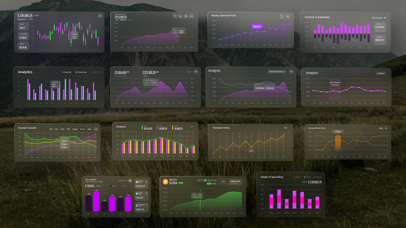 Animated Chart Pack Infographics template preview