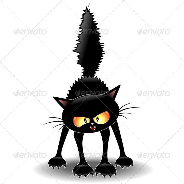 Black Cat Drawing Vectors from GraphicRiver