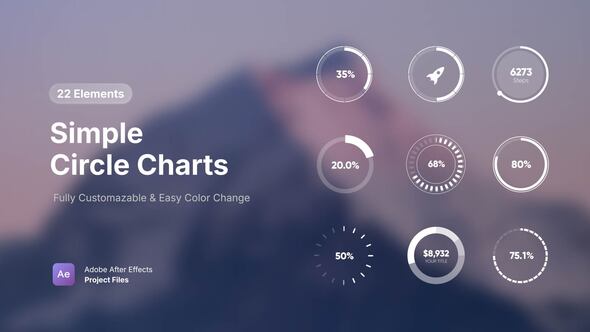 Simple Circle Charts Infographics template preview