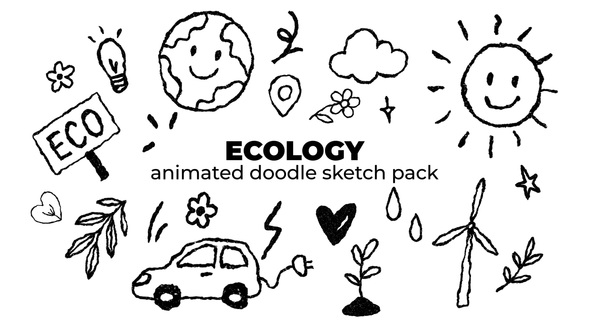 Ecology - Animated Doodle Sketch Pack Elements template preview
