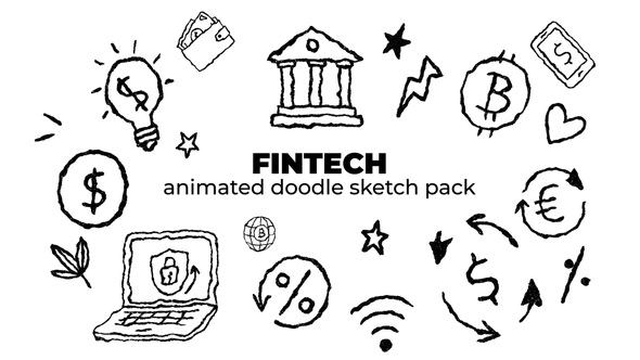 Fintech - Animated Doodle Sketch Pack Elements template preview