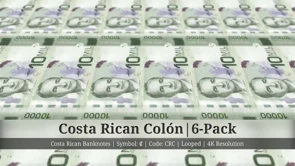 Costa Rican Colón | Costa Rica Currency - 6 Pack | 4K Resolution | Looped alt