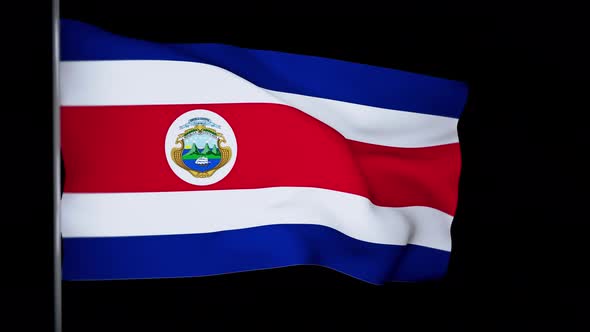 Costa Rica Flag Animation 4k