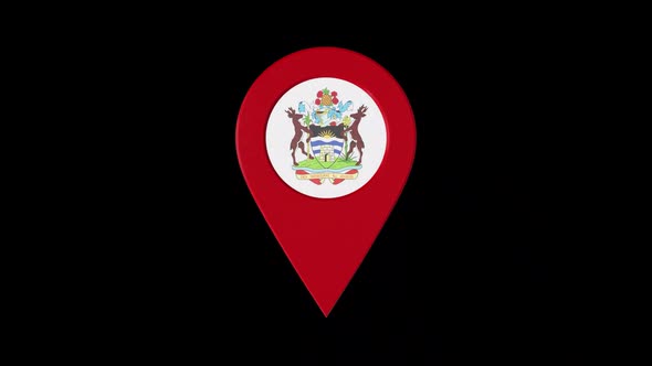3D Rotating Pin Icon Animation With Antigua And Barbuda  Coat Of Arms Alpha Channel 2K alt