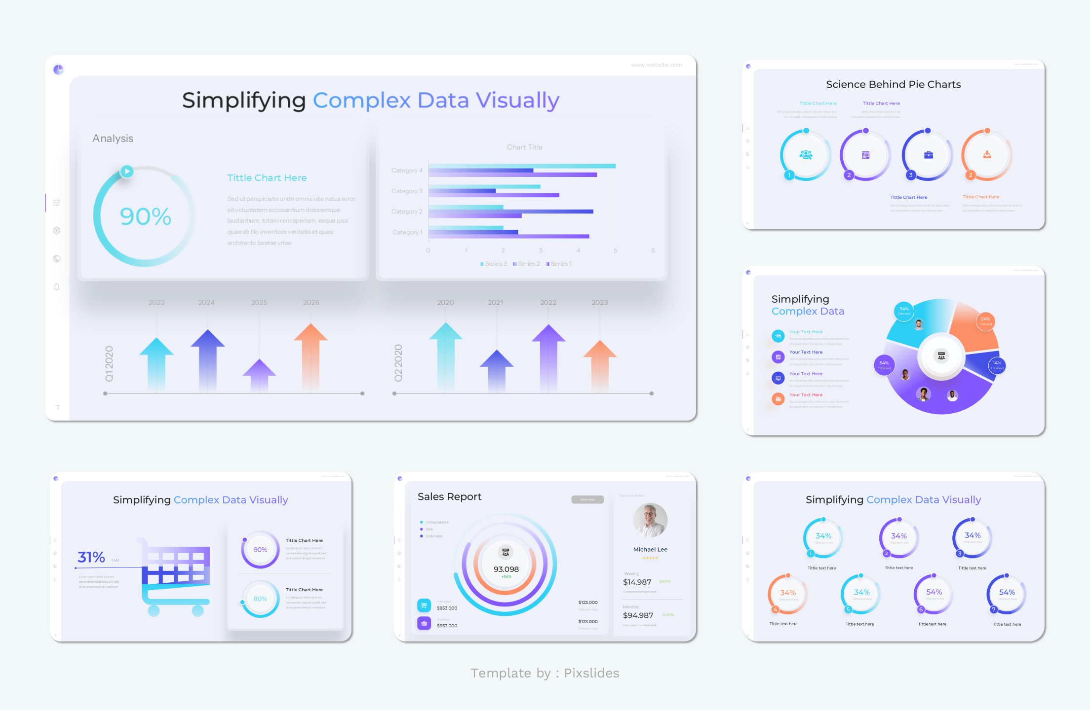 Pie Chart Infographics Keynote Presentation Template, Presentation ...