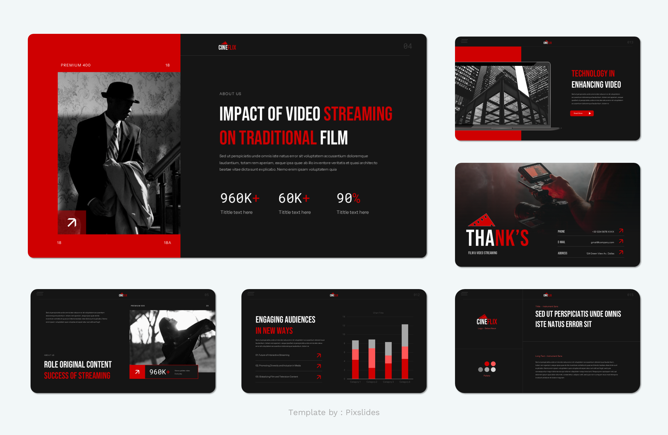 Cineflix - Film & Video Streaming Keynote Presentation Template ...
