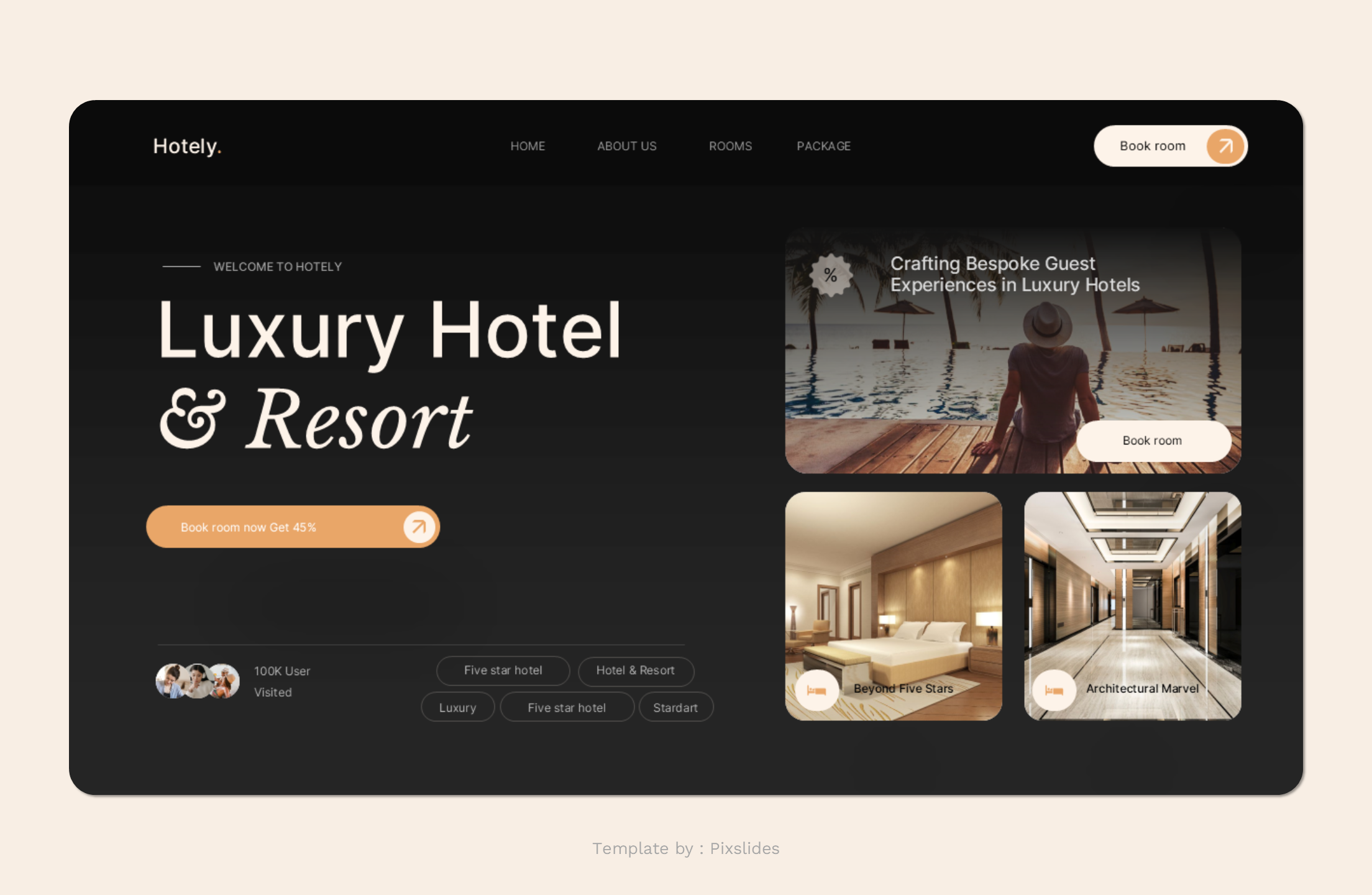 Hotely - Luxury Hotel Keynote Presentation Template, Presentation Templates