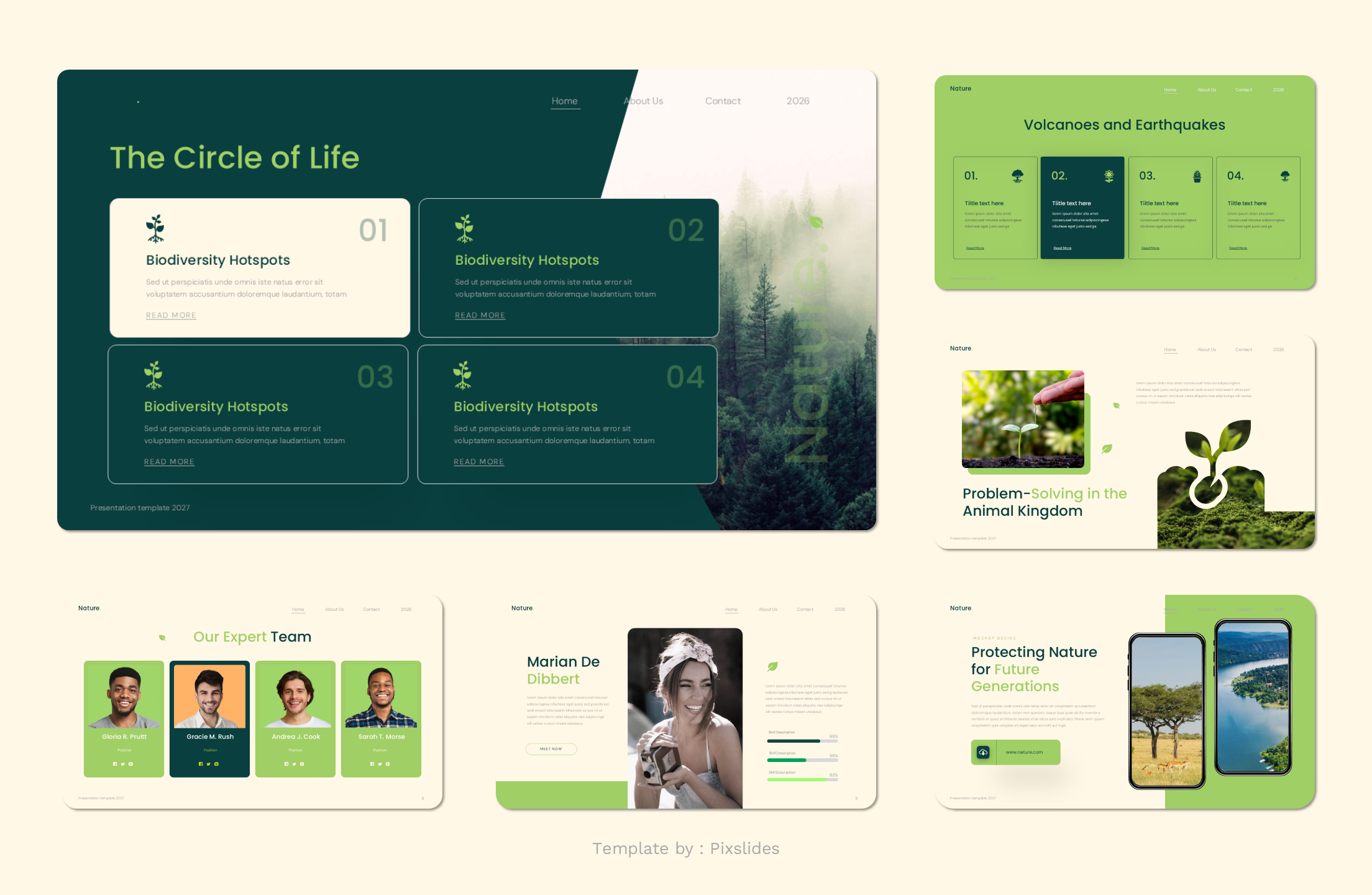 Nature Ecosystem Keynote Presentation Template, Presentation Templates