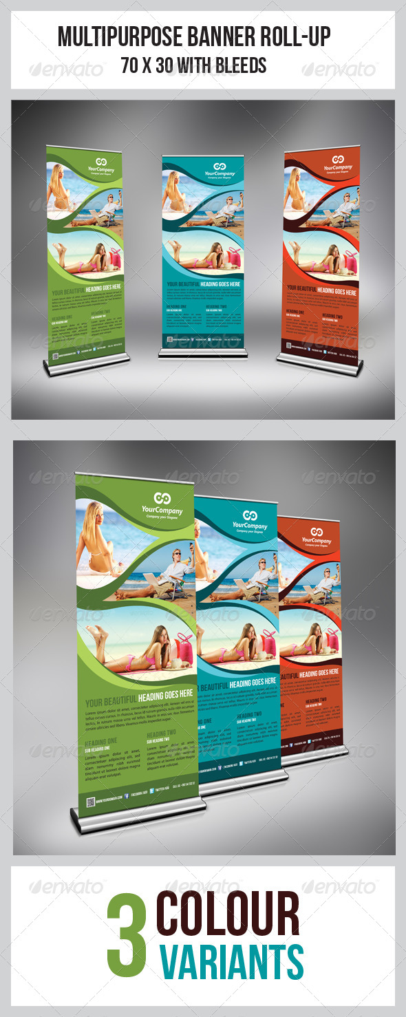 Tourism Flyer Roll-Up Banner - Signage Print Templates