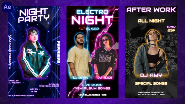 Party Invitation Instagram Reels Openers template preview