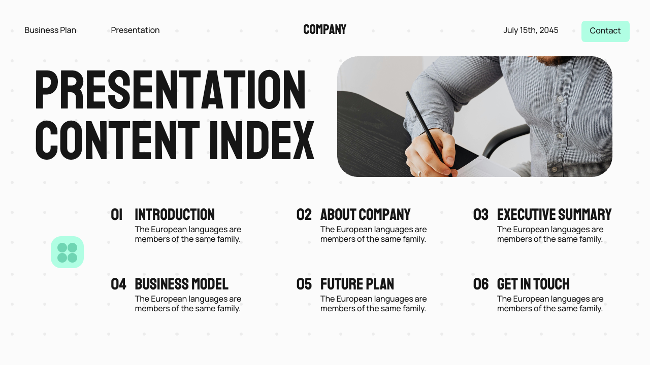 White Blue Bold Modern Business Plan Presentation, Presentation Templates