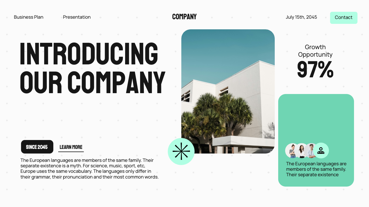 White Blue Bold Modern Business Plan Presentation, Presentation Templates