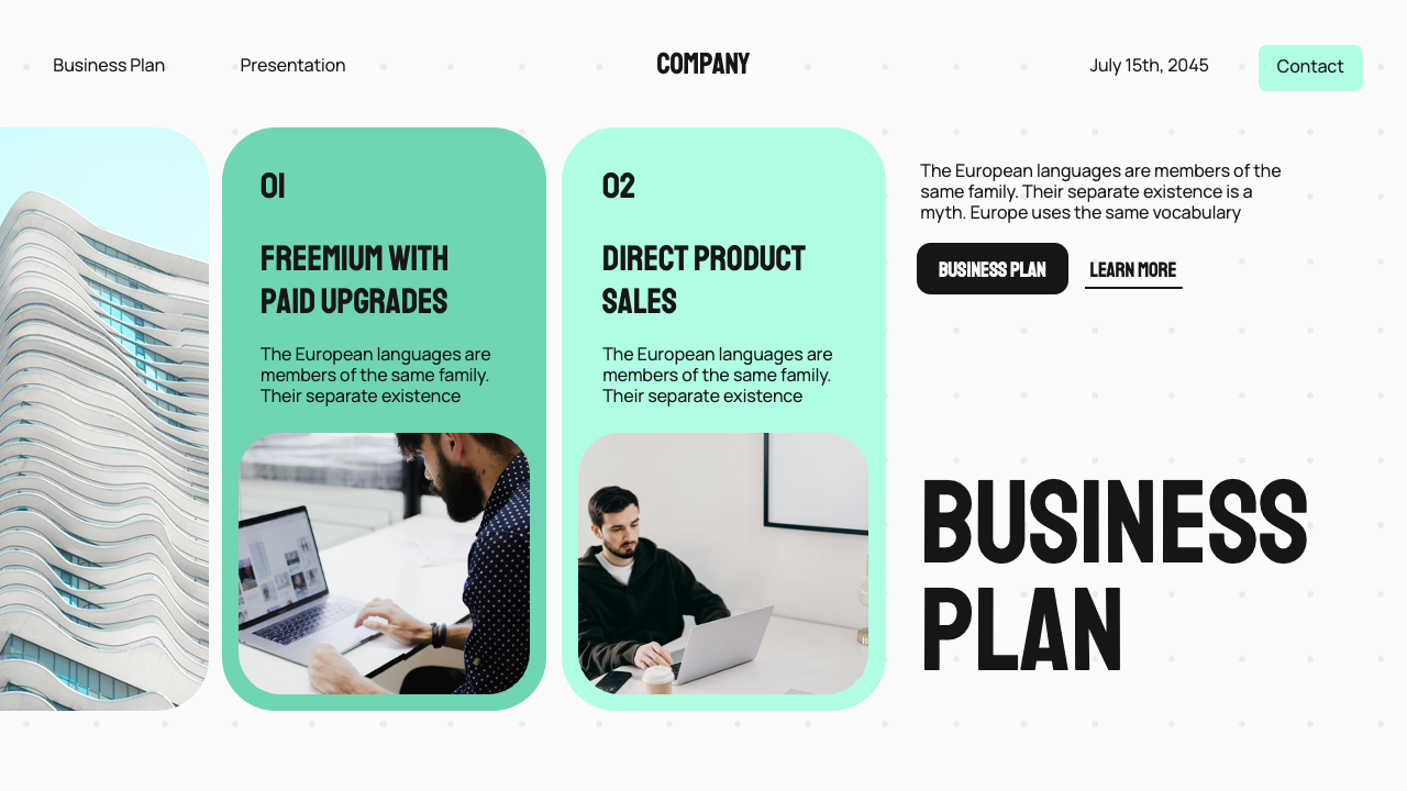 White Blue Bold Modern Business Plan Presentation, Presentation Templates