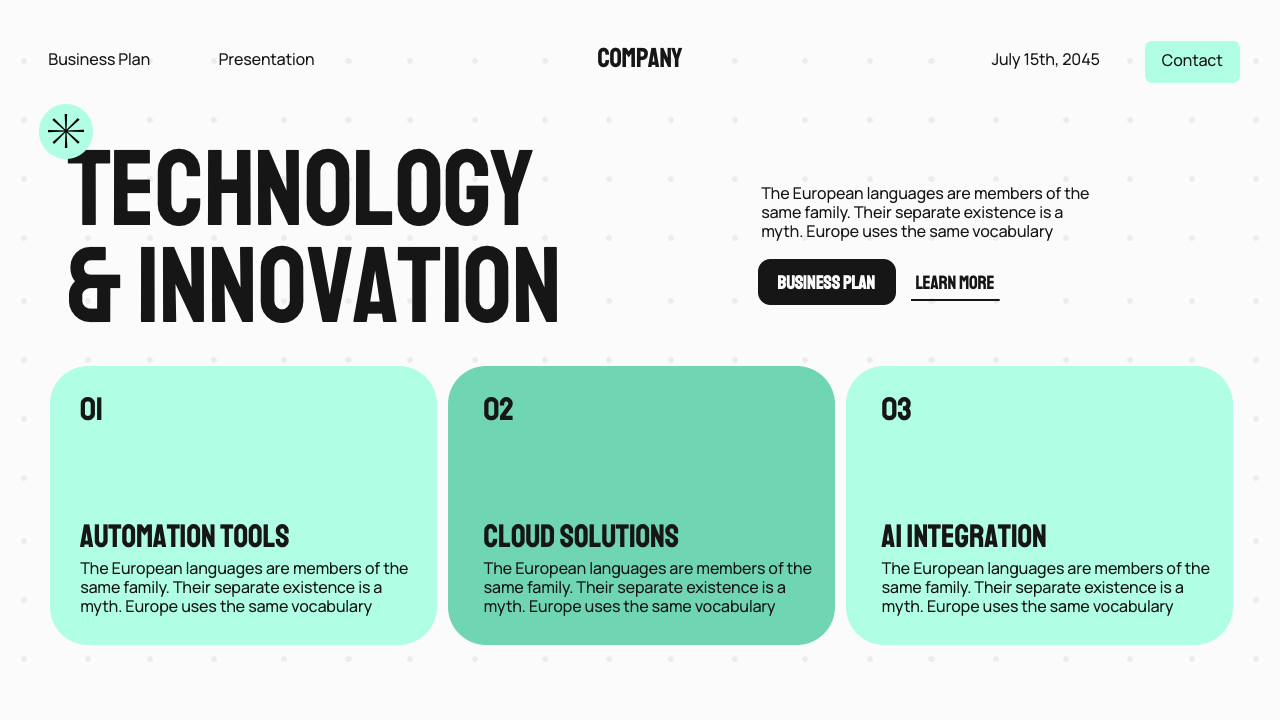 White Blue Bold Modern Business Plan Presentation, Presentation Templates