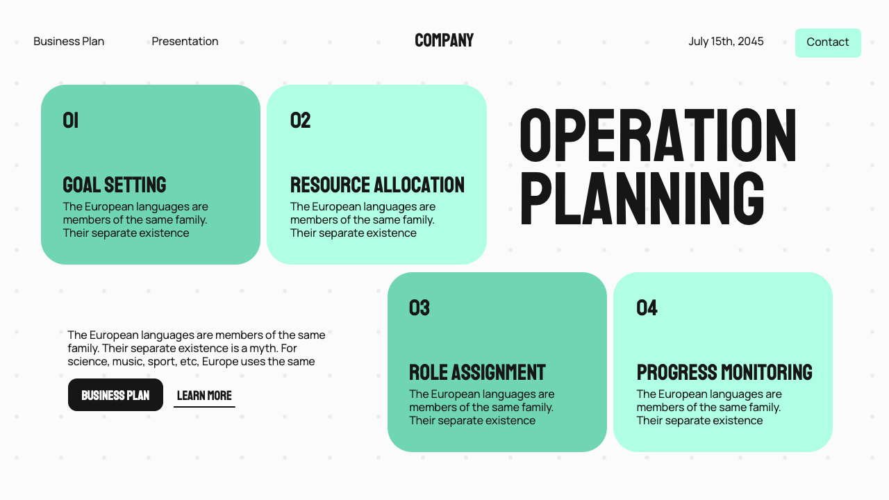 White Blue Bold Modern Business Plan Presentation, Presentation Templates