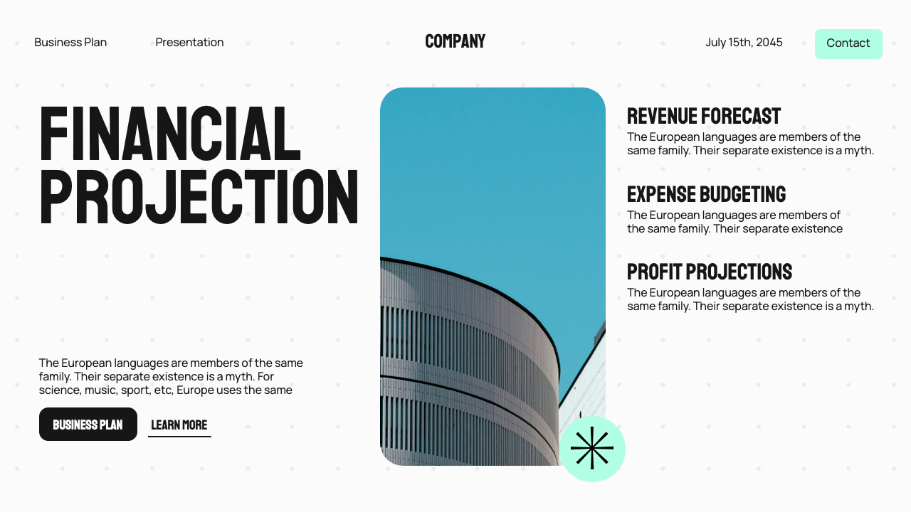 White Blue Bold Modern Business Plan Presentation, Presentation Templates