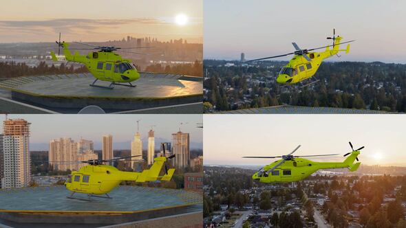 3D Helicopter Mockup Animation Product Promo template preview