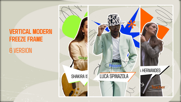 Vertical Freeze Frame | MOGRT Premiere Pro template preview