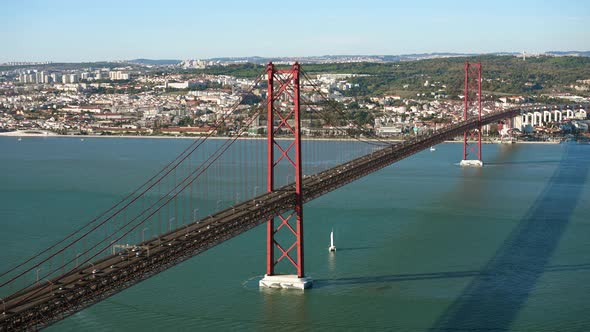 Suspension Bridge in Lisbon Ponte 25 De Abril