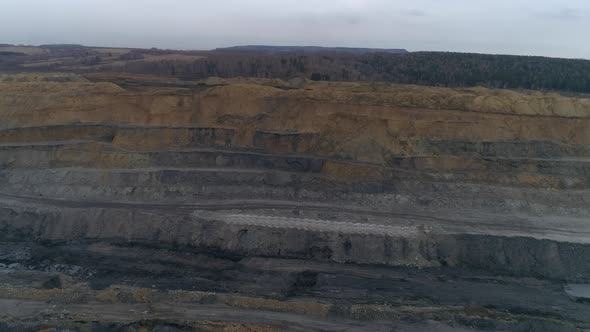 Aerial view of coal quarry with site loaded with explosives 08 alt