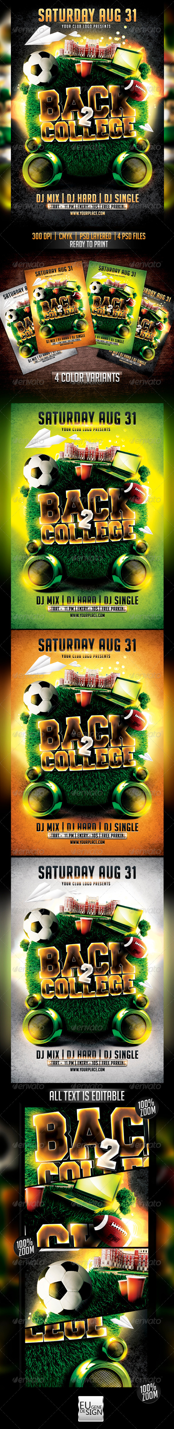Back to College Flyer Template - Clubs & Parties Events
