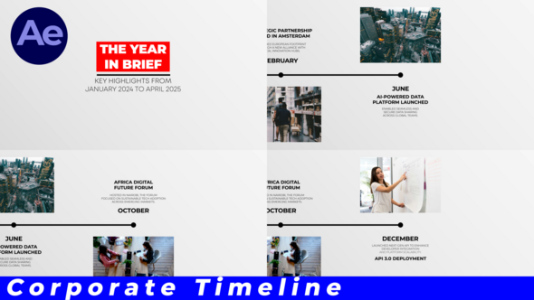 Corporate Timeline V01 Infographics template preview