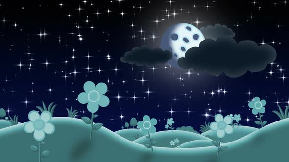 Cartoon Moon Night