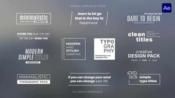 Minimal Corporate Titles  AE Titles template preview