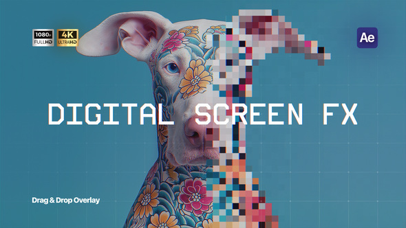 Digital Screen FX – Monitor Pixel Overlay Elements template preview