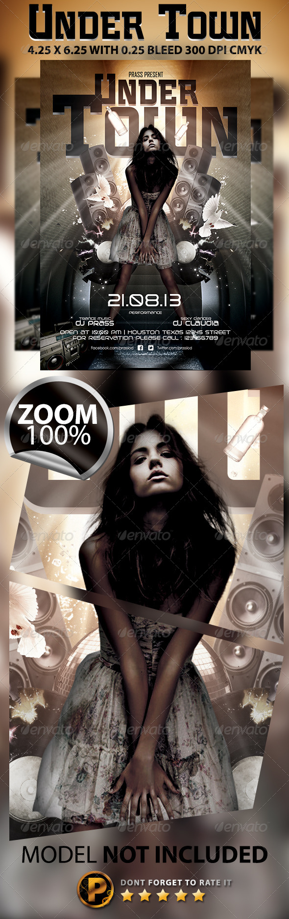 Under Town Flyer Template - Clubs & Parties Events