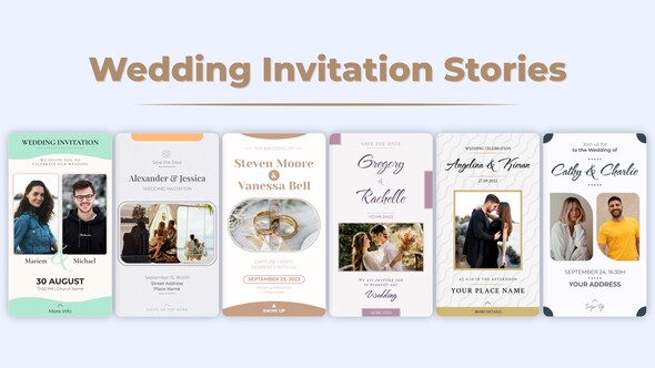 Wedding Invitation Stories Video Displays template preview